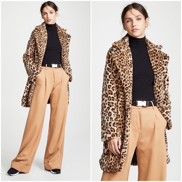 Iamgia Leopard Print Faux Fur Coat 
